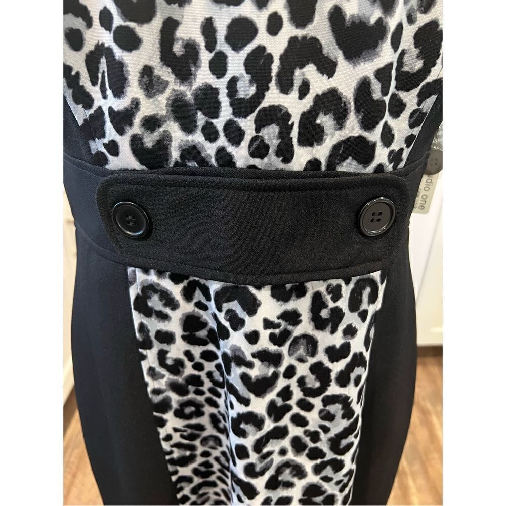 Cap Sleeve Animal Print Dress by Studio One - Picture 5 of 10